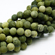 Chapelets de perles rondes en jade taiwan mat naturel G-M248-12mm-02-2