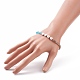 Bracelet extensible word love en acrylique avec perles de verre pour femme BJEW-JB08105-3