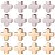 BENECREAT 20PCS 18K Platinum and Gold Plated Cross Spacer Beads Metal Beads for DIY Jewelry Making Findings and Other Craft Work - 8x8x3mm KK-BC0005-07-4