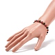 Bracelet extensible en perles rondes de verre et de fer pour femme BJEW-JB08510-01-3