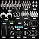 SUNNYCLUE 1 Box DIY 10 Pairs Snake Charms Cobra Charm Earring Making Starter Kit Star Hollow Moon Crescent Charm Sword Animal Charms for Jewelry Making Kits Rondelle Beads Linking Ring Adult Women DIY-SC0020-28-2