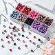 Abalorios de perla de vidrio redondos de estilo mixto HY-X0001-B-1-4