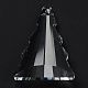 透明なガラスビッグペンダント  多面カット  三角形のチャーム  シャンデリアクリスタル吊り下げペンダント用  透明  76x51x17.5mm  穴：2mm GLAA-R223-07-2