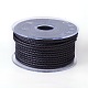 編み紐  革のアクセサリーコード  ジュエリーDIY製版材料  ブラック  3mm  約10.93ヤード（10m）/ロール WL-I003-3mm-C-05-1