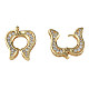 Brass Pave Clear Cubic Zirconia Twister Clasp KK-N233-231-1