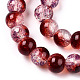 Brins de perles de verre peintes à cuisson craquelée transparente DGLA-T003-01B-07-3