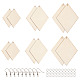 Yilisi DIY Rhombus Form Naturholz Anhänger Ohrring Herstellung Kits DIY-YS0001-14-2