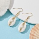 Boucles d'oreilles pendantes en coquillages et perles naturelles EJEW-JE05435-3