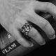 Fashionable 316L Surgical Stainless Steel Skull Rings Wide Band Rings for Men RJEW-BB10170-9-2