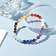 Thème chakra perles de pierre naturelle bracelets extensibles pour fille femmes BJEW-JB07244-2