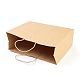 純色クラフト紙袋  ハンドル付き  ギフトバッグ  ショッピングバッグ  茶色の紙袋  長方形  バリーウッド  25x32x11cm AJEW-G019-10A-4