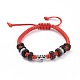 Bracelets de perles tressées coréennes réglables en cordon de polyester ciré unisexe BJEW-JB04680-04-1