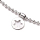 304 Stainless Steel Flat Round with Star Charm Anklets AJEW-AN00353-2