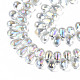 Electroplate Transparent Glass Beads Strands EGLA-S193-06-5
