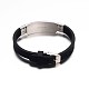 Jewelry Black Color PU Leather Cord Bracelets BJEW-G468-12-2
