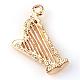 Alloy Rhinestone Harp Pendants ALRI-S162-016LG-2