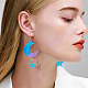 FINGERINSPIRE 264 Pcs Earring Molds Sets Sun Moon Stars Evil Eye Silicone Resin Earring Mold White Resin Jewelry Making Molds with Earring Hooks DIY-FG0002-91-6