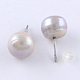 Orecchini di perla vite prigioniera della perla naturale EJEW-R133-05-2