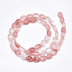 Chapelets de perles en verre de quartz de cerise G-S357-B14-2