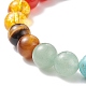 4 pièces 4 styles de pierres précieuses mélangées naturelles et synthétiques ensemble de bracelets extensibles perlés ronds BJEW-TA00134-6