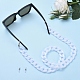 眼鏡チェーン  眼鏡用ネックストラップ  アクリルカーブチェーン付き  304ステンレス鋼カニカンとラバーループエンド  ホワイト  30.7インチ（78cm） X-AJEW-EH00021-07-5