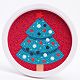 子供のためのDIYクリスマステーマダイヤモンド塗装キット  クリスマスツリー模様フォトフレーム作り  樹脂ラインストーン付き  ペン  トレープレートと接着剤クレイ  ミックスカラー  19.7x1.6cm  内径：16.9のCM DIY-F073-06-1