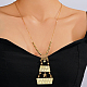 Colliers avec pendentifs en laiton en forme de cœur et de formes géométriques&nbsp;FK2524-1