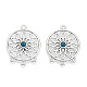 Filigree Flat Round Tibetan Style Alloy Synthetic Turquoise Chandelier Component Links G-D733-AS-2