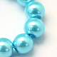 Cottura dipinto di perle di vetro perlato fili di perline rotondo HY-Q330-8mm-48-3