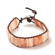 Natural Carnelian Rectangle Beaded Bracelet BJEW-JB08198-05-1