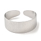 304 bracelets manchette texturés en acier inoxydable pour femme BJEW-L682-016P-1