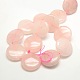 Lentil Natural Rose Quartz Beads Strands G-P062-30-2