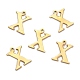 Ion Plating(IP) 304 Stainless Steel Alphabet Charms STAS-H122-X-G-2