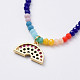 Glass Beads Pendants Necklaces NJEW-JN02562-01-3