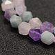 Chapelets de perles aigue-marine naturelles et quartz rose et améthyste G-G682-34-8mm-3