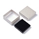 紙ジュエリーセットボックス  黒いスポンジを使って  ネックレスとイヤリング用  正方形  ホワイト  7.5x7.5x3.6cm X-CON-Z005-03A-2