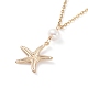 Collier pendentif étoile de mer et perles naturelles pour les vacances d'été NJEW-JN03744-01-6