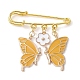 Broches en alliage d'émail avec breloque papillon et fleur pour femmes JEWB-BR00144-05-1