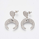 Brass Micro Pave Cubic Zirconia Ear Studs EJEW-S201-33P-1