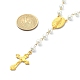 Collares de cuentas de rosario de perlas de vidrio NJEW-JN04340-4