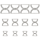 Fibbie di regolazione della cinghia della biancheria intima con strass in lega di wadorn 12 pz 3 stili FIND-WR0010-52-1