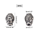 UNICRAFTALE 6pcs Buddha's Head Bead Stainless Steel Beads Antique Silver Beads Spacer Beads 3mm Hole Metal Loose Beads Bracelet Beads for Jewelry Making STAS-UN0007-10AS-2