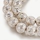 Brins de perles de pierre de lave naturelle galvanisées G-P400-07S-02-2
