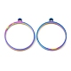 304 pendentifs ronds plats à lunette arrière ouverte en acier inoxydable STAS-Z040-04B-RC-1