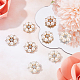 BENECREAT 24PCS Pearl Rhinestone Flower Buttons Gold & Silver Embellishment Alloy Jewelry Decoration DIY Handmade Accessories Clothing Buttons Crystal Bouquet Decoration for Wedding Party FIND-BC0003-36-5