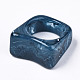 樹脂フィンガー指輪  天然石風  マリンブルー  usサイズ6 3/4(17.1mm) X-RJEW-N033-010-B04-3