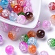 Two Tone Transparent Crackle Acrylic Beads CACR-R009-12mm-M-1