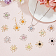 SUPERFINDINGS 24Pcs 12 Colors Cat Eye Sun Pendants with Crystal Rhinestone FIND-FH0007-93-4