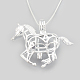 925 collier pendentif cage en argent sterling NJEW-S415-09-1
