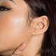 PandaHall Jewelry 3 Pairs 3 Style Round & Lightning Bolt & Square Cubic Zirconia Huggie Hoop Earrings EJEW-PJ0001-03-5